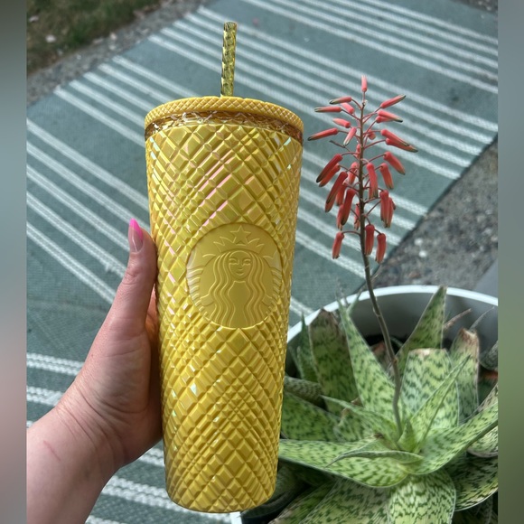 Starbucks Other - ☀️Starbucks Iridescent Pineapple Yellow 24oz Cold Drink Tumbler